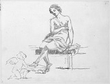 Vorschaubild von Amor, der Venus die Sandalen bindet.