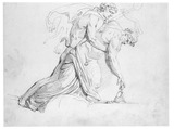 Vorschaubild von Trunkener Silen von einem Satyr gehalten. (Nach einem Marmorkrater.)