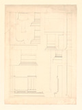 o.O, Entwürfe für Säulenfüße und Säulenschäfte, Skizzenblatt