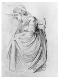 Vorschaubild von Sitzende junge Frau (Marianne Schadow), nach links.