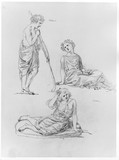Vorschaubild von Studienblatt mit Hirt, Hirtin und Astragalspielerin, nach antiken Statuen.