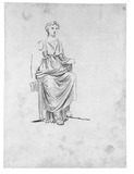 Vorschaubild von Weibliche Sitzstatue, nach einer antiiken Musenfigur (?).