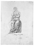 Vorschaubild von Weibliche Sitzstatue von vorn (Kalliope?), nach einer Antike.