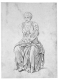 Vorschaubild von Weibliche Gewandstatue mit Leier oder Buch, nach einer antiken Musenfigur.