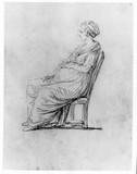 Sitzende schwangere Frau (vermutlich Marianne Schadow).
