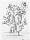 Vorschaubild von Das Tänzerpaar Salvatore und Maria Viganò, sich anschauend und zugleich voneinander wegbewegend.
