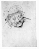 Vorschaubild von Kopf einer alten Frau mit Haube.