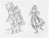 Das Tänzerpaar Salvatore und Maria Viganò, daneben die Tänzerin allein.