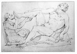 Vorschaubild von Satyr, einem Faun einen Dorn aus dem Fuß ziehend, nach einem antiken Relief.