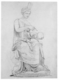 Vorschaubild von Weibliche Sitzstatuette (Urania), nach einer antiken Figur.