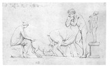Vorschaubild von Hirtenpaar mit Hirschkuh und säugendem Rehkitz, nach einem antiken Relief.