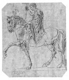 Vorschaubild von Reiterstatue (Markus Nonius Balbus). Seitenansicht nach links.