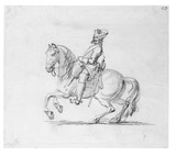 Seydlitz, Kürassier auf steigendem Pferd, nach links.