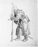 Vorschaubild von Pfeiferauchender russischer Grandier, auf sein Gewehr gestützt.