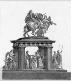 Vorschaubild von Reiterdenkmal auf tempelartiger Architektur, dritter Entwurf zu einem Denkmal für Friedrich II.