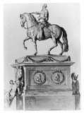 Das Reiterdenkmal Gustav Adolphs in Stockholm. Seitenansicht.