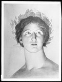 Vorschaubild von Kopf einer Muse mit Lorbeerkranz (Terpsichore?).
