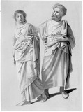 Vorschaubild von Weibliche und männliche Gewandfigur, von vorn.