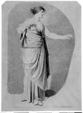 Vorschaubild von Stehende weibliche Gewandfigur, nach rechts.