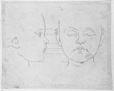 Vorschaubild von Kleinkind (Marianne Schlegel), im Profil nach rechts und en face mit geschlossenen Augen.