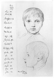 Vorschaubild von Kinderbildnis Mine Sander, en face und im Profil nach links.