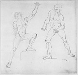 Vorschaubild von Zwei Bewegungsstudien eines männlichen Aktes (Der Athlet Lesbenier).