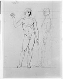Vorschaubild von Proportionsstudien eines Jünglingsaktes, von vorn und im Profil nach links.