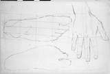 Vorschaubild von Umrisse einer rechten Hand und eines Fußpaares.