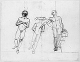 Vorschaubild von Bewegungsstudien zweier Schlittschuhläufer und eines Wasserträgers.