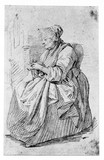 Vorschaubild von Sitzende alte Frau mit Strickzeug (Schadows Mutter).