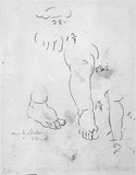 Vorschaubild von Bein- und Fußstudien des Säuglings Auguste Scholler.