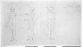 Vorschaubild von Proportionsstudien nach der 15 jährigen Eleonore Schumacher, in Seiten-, Vorder- und Rückenansicht .