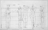 Vorschaubild von Proportionen einer jungen Frau, in Vorder-, Seiten- und Rückenansicht und in zweifachen Stellungen als Tanzende.