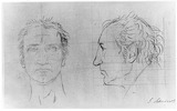 Vorschaubild von Johann Gottfried Schadow, Selbstbildnis en face und im Profil nach rechts.