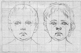 Vorschaubild von Zwei Kinderköpfe en face (Felix und Lida Schadow?).