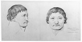 Porträt des Kalmücken Tschurum Tschuguno, im Dreiviertelprofil nach rechts und en face.