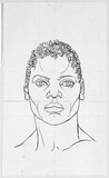 Vorschaubild von Kopf eines Afrikaners (Selim aus Darfour?). Vorderansicht.