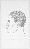 Vorschaubild von Kopf eines Afrikaners (Selim aus Dafour?), im Profil nach links.