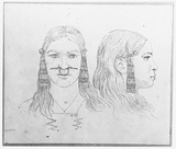 Vorschaubild von Eskimofrau von der Baffins Bay, en face und im Profil nach rechts.