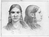 Vorschaubild von Eskimofrau von der Baffins Bay, en face und im Profil nach rechts.