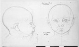Vorschaubild von Julius Walker als Säugling, in Seiten- und Vorderansicht, und als Dreijähriger im Profil, nach rechts.