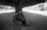 Osorno. (Junge mit Poncho und Hut sitzt unter einem Baum.).