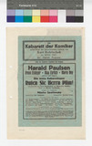 Vorschaubild von Rufen Sie Herrn Plim
Berlin, Kabarett der Komiker [d.i. Kadeko]
Text: Marcellus Schiffer
Musik: Mischa Spoliansky
Pr: 15. Febr. 1932
R: Kurt Robitschek
Bb: Hermann Krehan