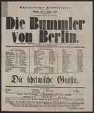 Die schelmische Gräfin / L. Immermann
Die Bummler von Berlin / D. Kalisch, A. Weirauch, Hauptner