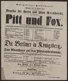 Pitt und Fox / Dr. Rudolph Gottschall
Die Berliner in Königsberg, oder: Das Abentheuer auf dem Philosophendamme / ***