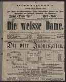 Jubel-Ouverture / C. M. v. Weber
Fest-Rede (gesprochen von Frau Pätsch-Uetz) / A. Stobbe
Die weiße Dame / Boieldieu
Die vier Jahreszeiten (Balletdivertissement) / Stoige, Sieber