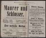 Maurer und Schlosser / Auber
Der verliebte Rekrut (Komischer Balletscherz) / ---
Theater-Anzeige [Hinweis auf Festwochen-Billets, Vorschau auf 12. u. 13.9.] / ---