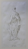 Vorschaubild von Studienblatt mit weiblicher Allegorie: Die Treue (Gleiche Darstellung DAK 76 und 77). Zum Deutschen Dom auf dem Gendarmenmarkt in Berlin.