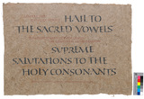 Hail to the sacred vowels.