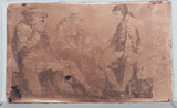 Familiengruppe. Kupferdruckplatte zu Mackowsky 13.
Eingewickelt in einen (späteren) Abzug der Radierung